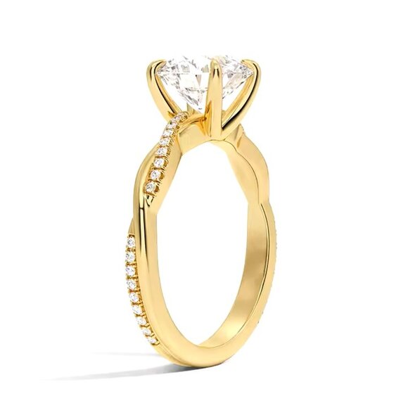 14K Yellow Gold Lab Diamond Ring 1.00 ct IGI Certified Round Lab Grown Diamo - Picture 2 of 3